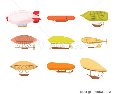 Aerostat icon set, cartoon style 40681118