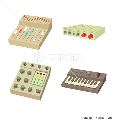 Equalizer icon set, cartoon style 40681186