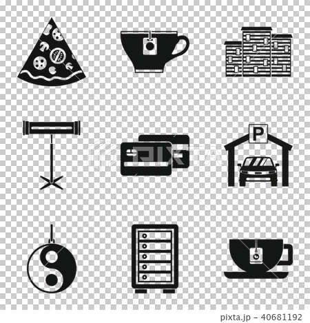 Pub icons set, simple style 40681192
