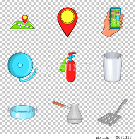 Yard icons set, cartoon style - Stock Illustration [40681332] - PIXTA