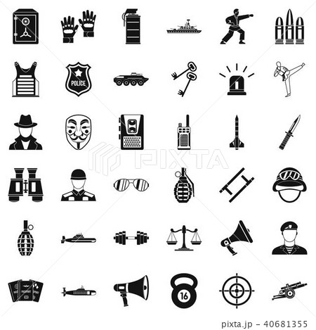 Cop icons set, simple style Cop icons set, simple style 40681355