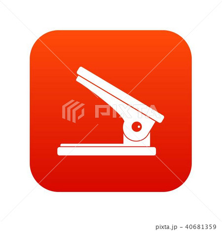 Office paper hole puncher icon digital red 40681359