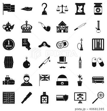 Fault icons set, simple style 40681395