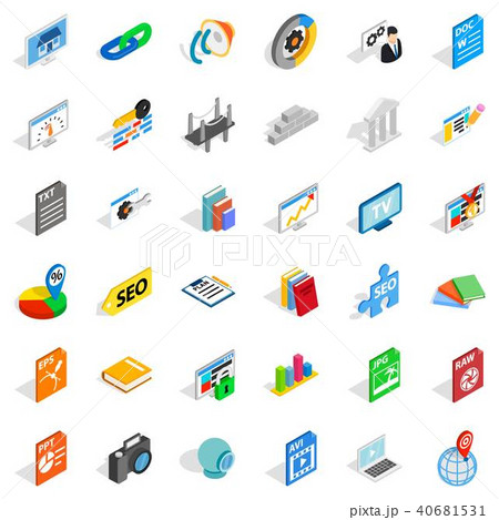 Foreign trade organization icons set, isometric style Foreign trade organization icons set, isometric style 40681531