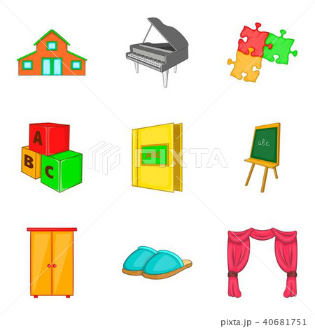 Household property icons set, cartoon style Household property icons set, cartoon style 40681751