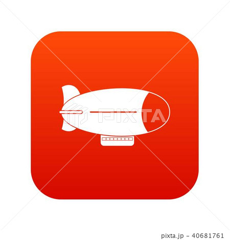 Retro airship icon digital red 40681761