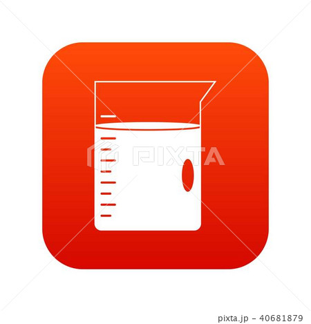Measuring cup icon digital red 40681879
