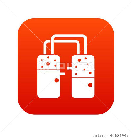 Containers connected with tubes icon digital red Containers connected with tubes icon digital red 40681947