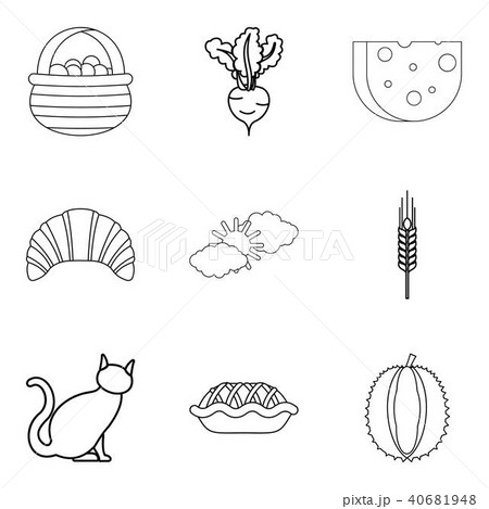 Ancestral homeland icons set, outline style 40681948