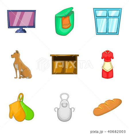 Substitute family icons set, cartoon style 40682003