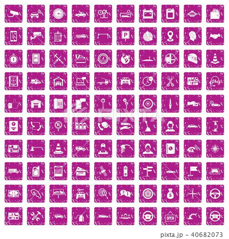 100 auto service center icons set grunge pink 100 auto service center icons set grunge pink 40682073