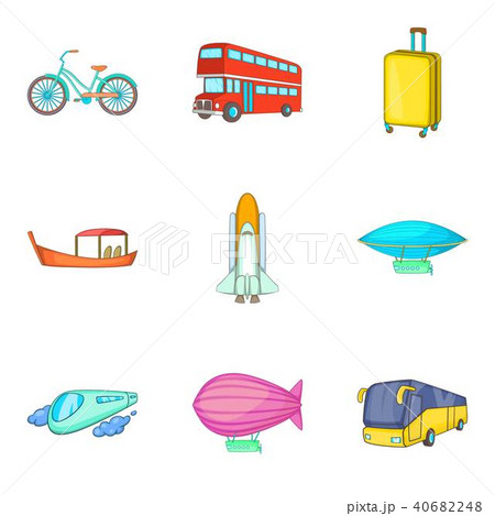 Traffic network icons set, cartoon style 40682248