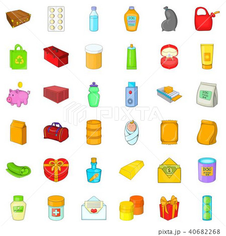 Boxing icons set, cartoon style 40682268
