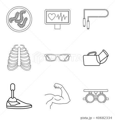 Population health icons set, outline style Population health icons set, outline style 40682334