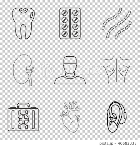 Medical adviser icons set, outline style 40682335