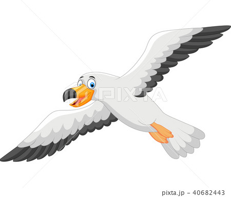 Cartoon smiling seagull  40682443