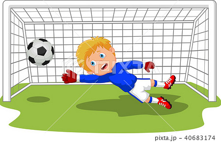 Soccer football goalie keeper saving a goal 40683174