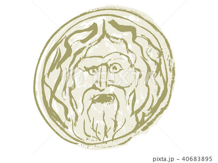 真実の口 水彩画のイラスト素材 4065