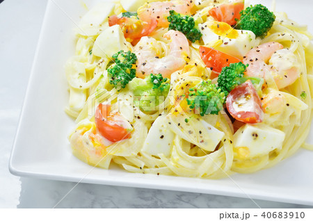 海老のクリームパスタ 40683910