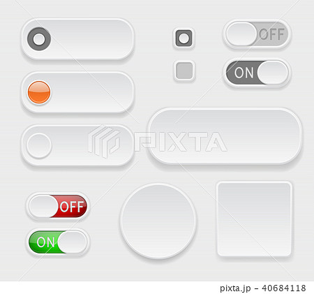 White interface buttons. Set of 3d icons 40684118