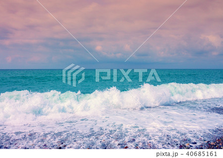 Sea wave foam on the beach, sea surf Sea wave foam on the beach, sea surf 40685161