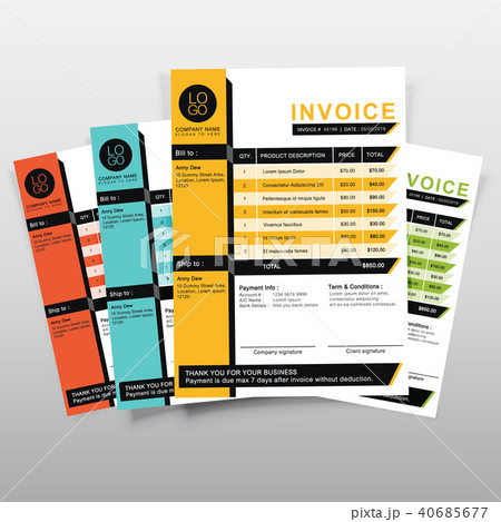 Invoice template vector design set. Invoice template vector design set. 40685677