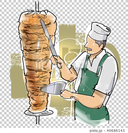Kebab Food Stock Illustration