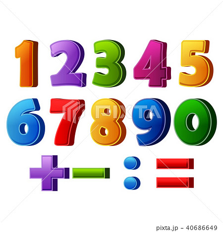 colorful numbers and mathematical operations 40686649