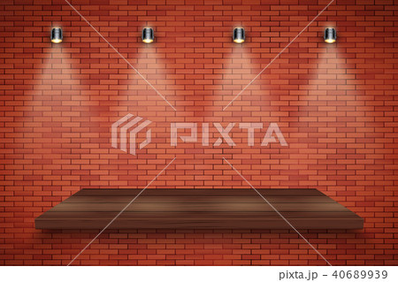 Brick wall and wood platform 40689939