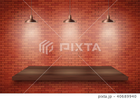 Brick wall and wood platform 40689940