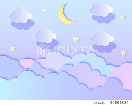 clouds,stars and moon 40691382