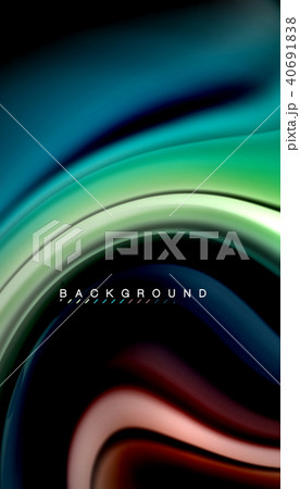 Abstract wave lines fluid rainbow style color stripes on black background Abstract wave lines fluid rainbow style color stripes on black background 40691838
