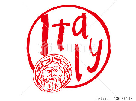 筆文字 真実の口 イタリアのイラスト素材