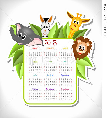 calendar 2013 with animals calendar 2013 with animals 40693556