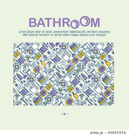 Bathroom equipment concept with thin line icons Bathroom equipment concept with thin line icons 40693958