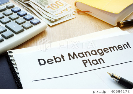 Debt Management Plan on a table. 40694178