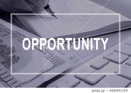Opportunity concept. Man writing action plan. Opportunity concept. Man writing action plan. 40694194