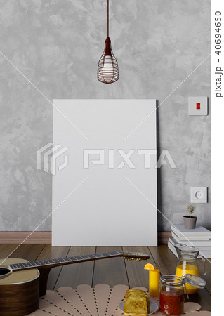 Mock up poster of living room. 3D Rendering. Mock up poster of living room. 3D Rendering. 40694650