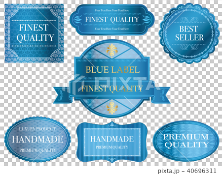 Blue label set - Stock Illustration [40696311] - PIXTA