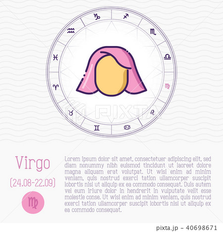 Virgo in zodiac wheel, horoscope chart 40698671