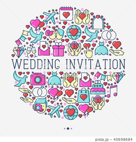 Wedding invitation concept in circle 40698684