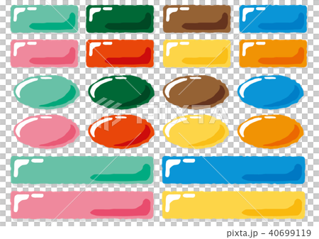 ぷっくりツヤツヤボタンアイコンのセット 40699119