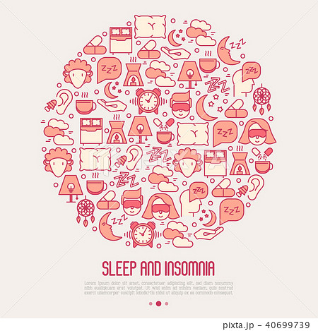 Sleep and insomnia concept in circle Sleep and insomnia concept in circle 40699739