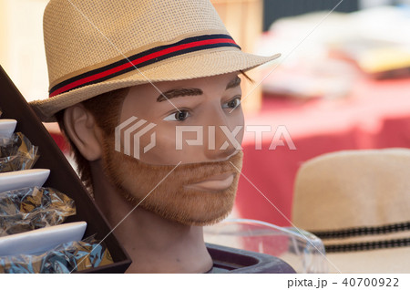bearded mannequin with hat at the market 40700922