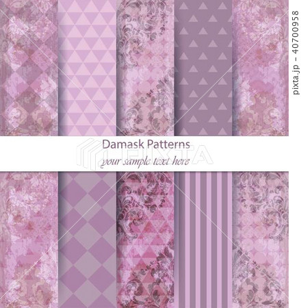 Damask patterns set collection Vector 40700958