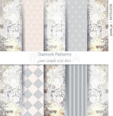 Damask pattern set collection Vector. Baroque Damask pattern set collection Vector. Baroque 40701056