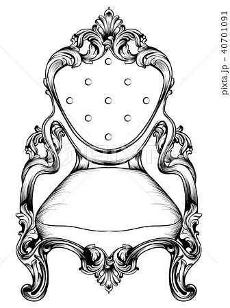 Baroque Chair With Luxurious Ornamentsのイラスト素材
