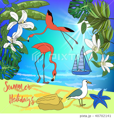 Summer holidays tropical vector design for banner Summer holidays tropical vector design for banner 40702141