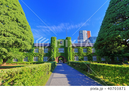 新緑の立教大学の本館 40703871
