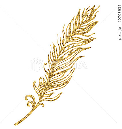 Gold Illustration With Feather Onのイラスト素材 40703935 Pixta